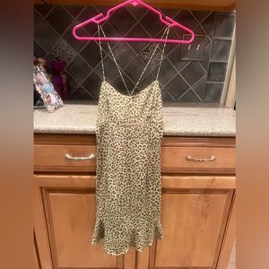 Zara green cheetah dress